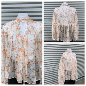 Zara Basic Collection size medium sheer floral top